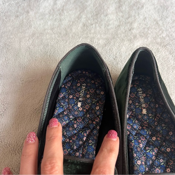 Birdies The Starling Evergreen Velvet Round Toe Loafer Flat Emerald Green Sz 10 - Picture 12 of 13